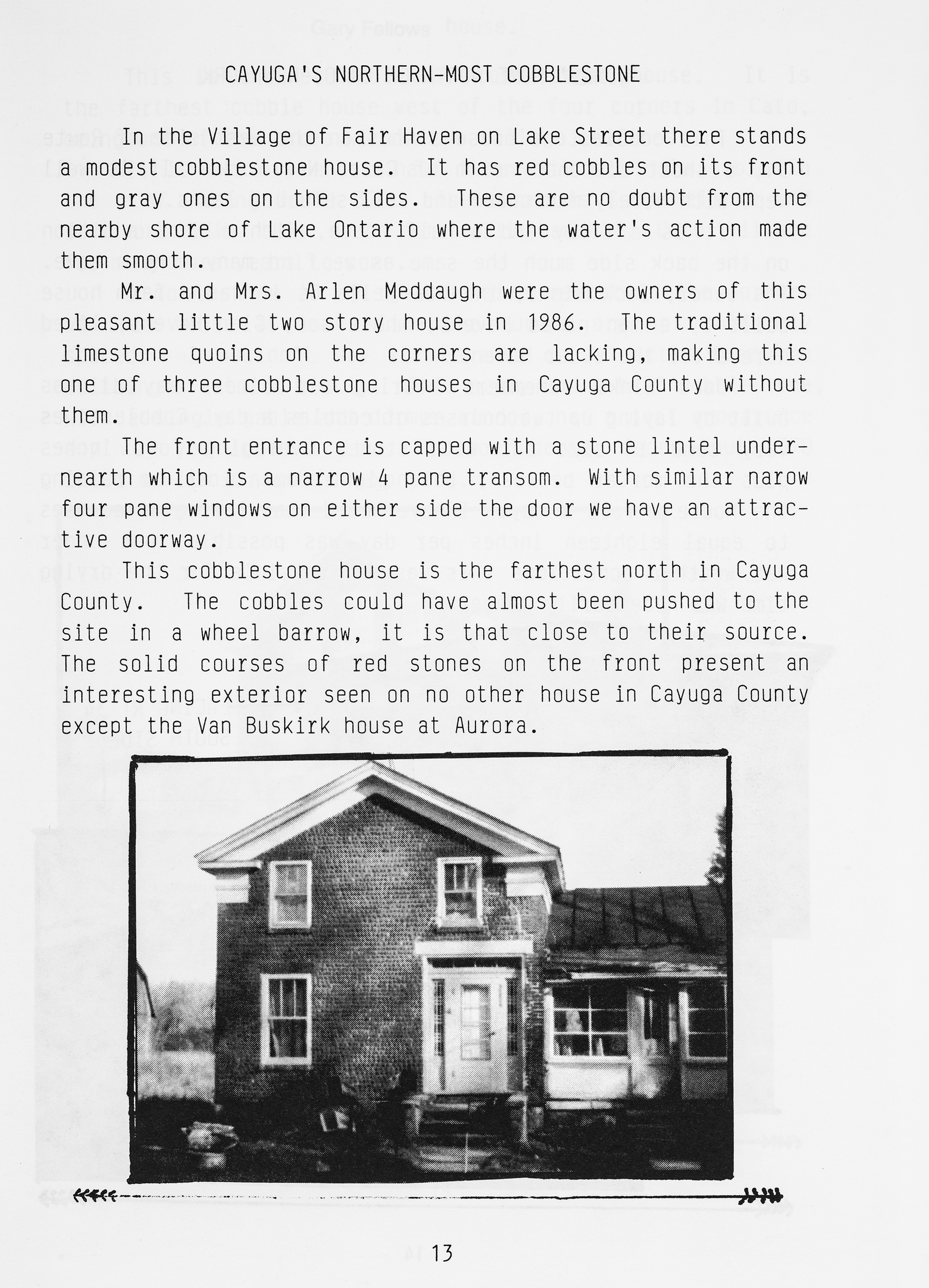 Cayugas Cobblestones p 13